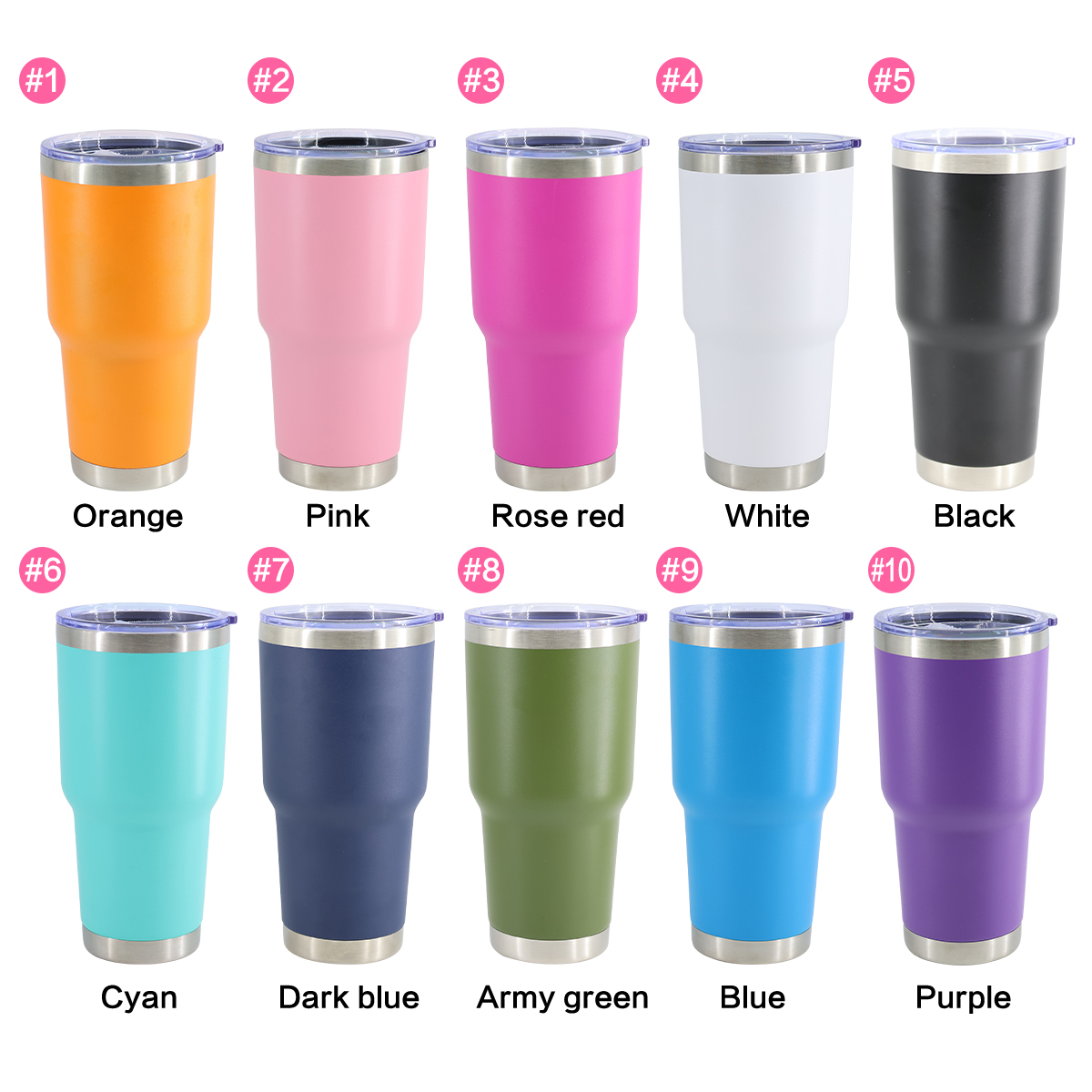 30oz Dark Blue Custom Tumblers with Logo Bulk Laser Print Sport Water Bottles