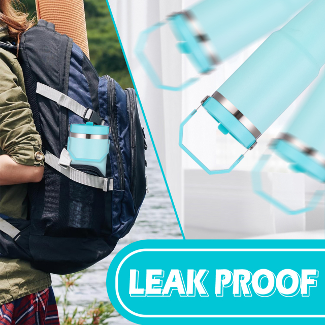 30oz Custom insulated tumbler with Handle and Flip Straw  Custom Coffee Tumbler