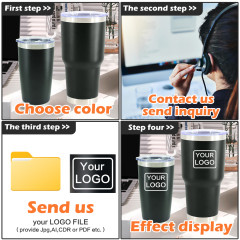 30oz Dark Blue Custom Tumblers with Logo Bulk Laser Print Sport Water Bottles