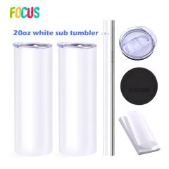 USA Tumbler Supplier Wholesaler 20oz White Straight Glossy Sublimation Tumbler