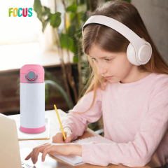 USA Warehouse RTS 12oz Insulated Sports Thermoses Flip Top Kids Tumbler Double Wall Stainless Steel Water Bottle