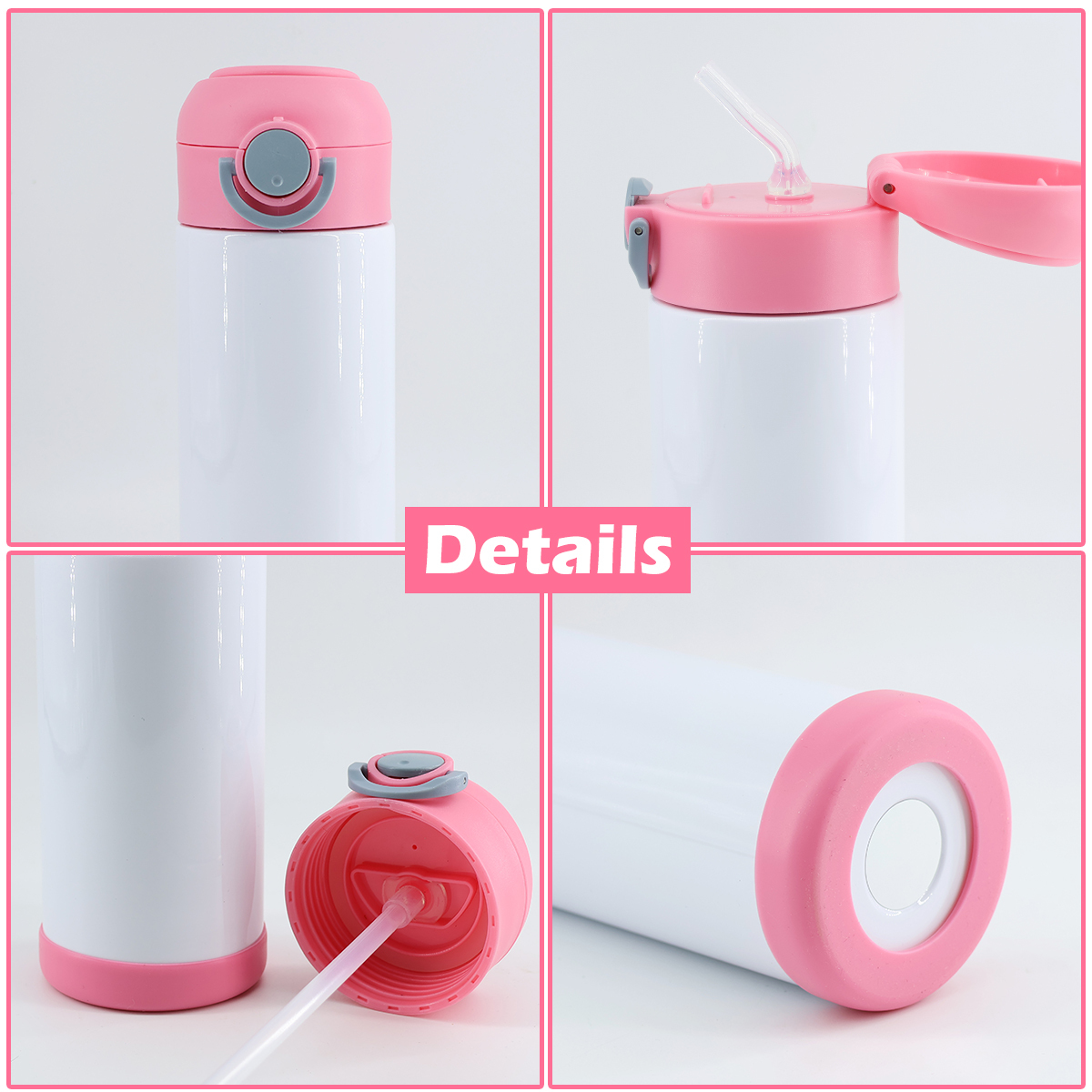 USA Warehouse RTS 12oz Insulated Sports Thermoses Flip Top Kids Tumbler Double Wall Stainless Steel Water Bottle