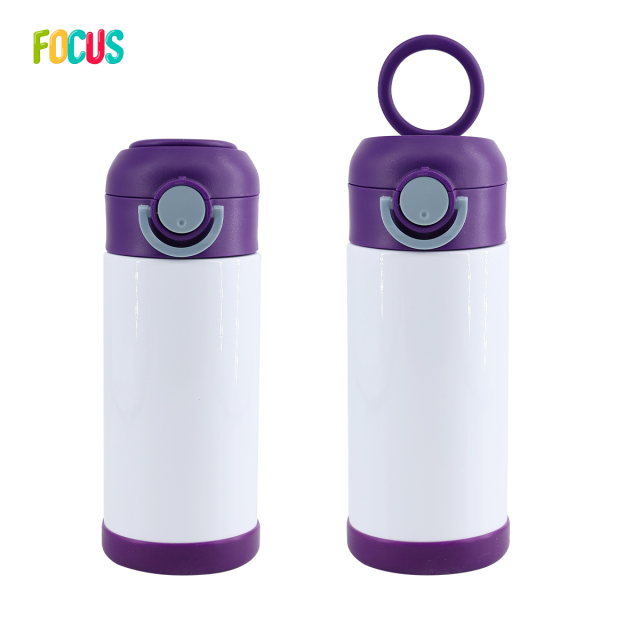 USA Warehouse RTS 12oz Insulated Sports Thermoses Flip Top Kids Tumbler Double Wall Stainless Steel Water Bottle