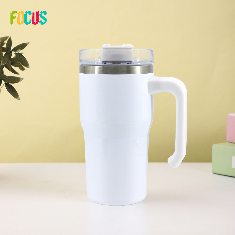 20oz Sublimation Blank Insulation Cup Stainless Steel Double Wall Insulated Tumbler Travel Mugs with Handle