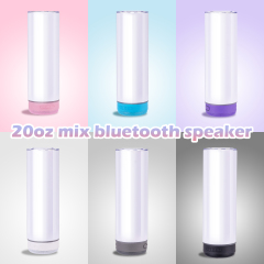 USA Tumbler Supplier Wholesaler 20oz Blue Tooth Music Speaker Sublimation Tumbler