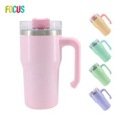 Custom Color 20oz Sublimation Blank Insulation Cup Stainless Steel Double Wall Insulated Tumbler Travel Mugs with Handle