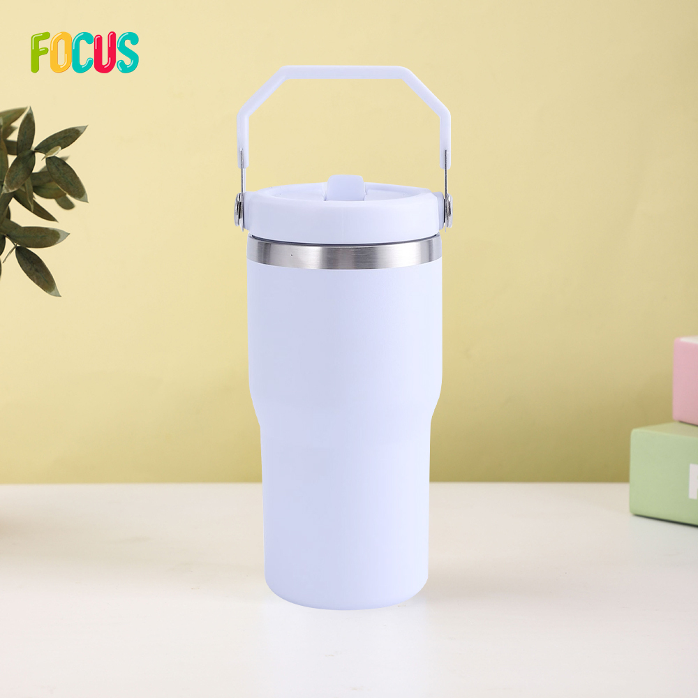 USA tumbler Supplier 20oz White Sublimation Tumbler with Handle for Kids