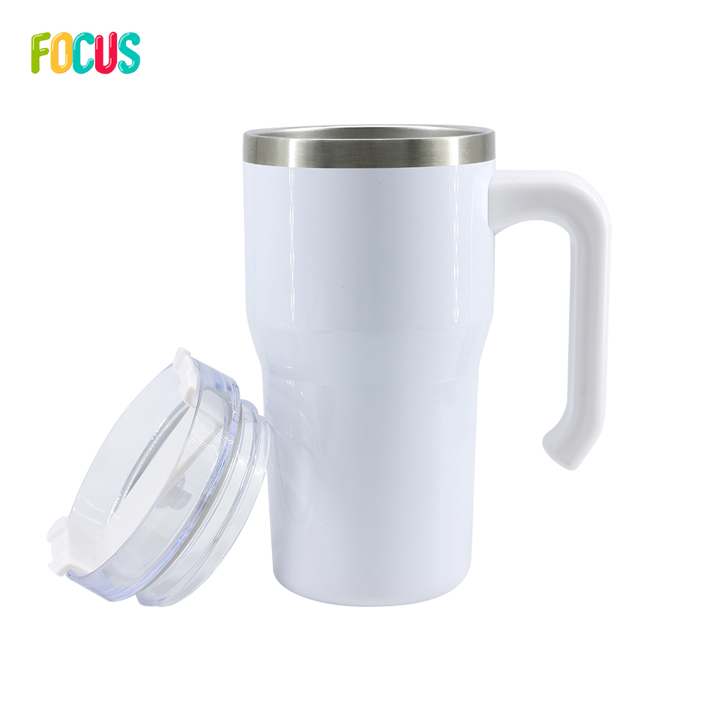 20oz Sublimation Blank Insulation Cup Stainless Steel Double Wall Insulated Tumbler Travel Mugs with Handle