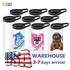 USA Warehouse RTS 20oz Straight Sublimation Blanks Dual Lids Portable Stainless Steel Tumbler Sport Car Cup Mug with Handle Lids