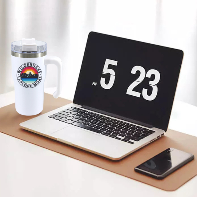 20oz Sublimation Blank Insulation Cup Stainless Steel Double Wall Insulated Tumbler Travel Mugs with Handle