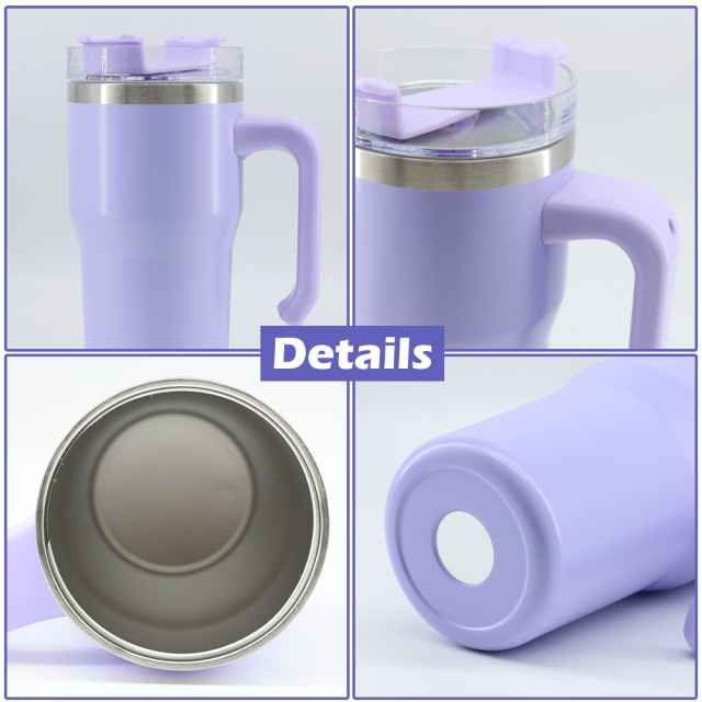 Custom Color 20oz Sublimation Blank Insulation Cup Stainless Steel Double Wall Insulated Tumbler Travel Mugs with Handle