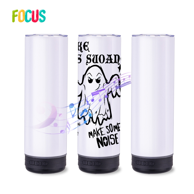 USA Tumbler Supplier Wholesaler 20oz Blue Tooth Music Speaker Sublimation Tumbler