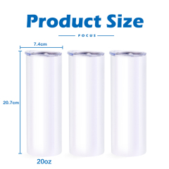 USA Warehouse RTS 20oz Straight Sublimation Blanks Dual Lids Portable Stainless Steel Tumbler Sport Car Cup Mug with Handle Lids