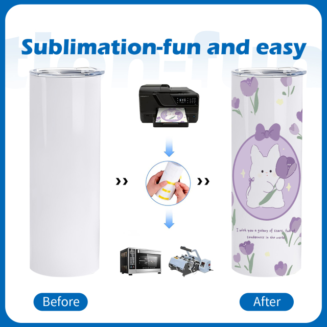 USA Tumbler Supplier Wholesaler 20oz White Straight Glossy Sublimation Tumbler