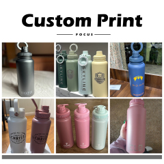 Custom Water Bottles 32oz with Magnetic Lid Phone Holder Booster Ring