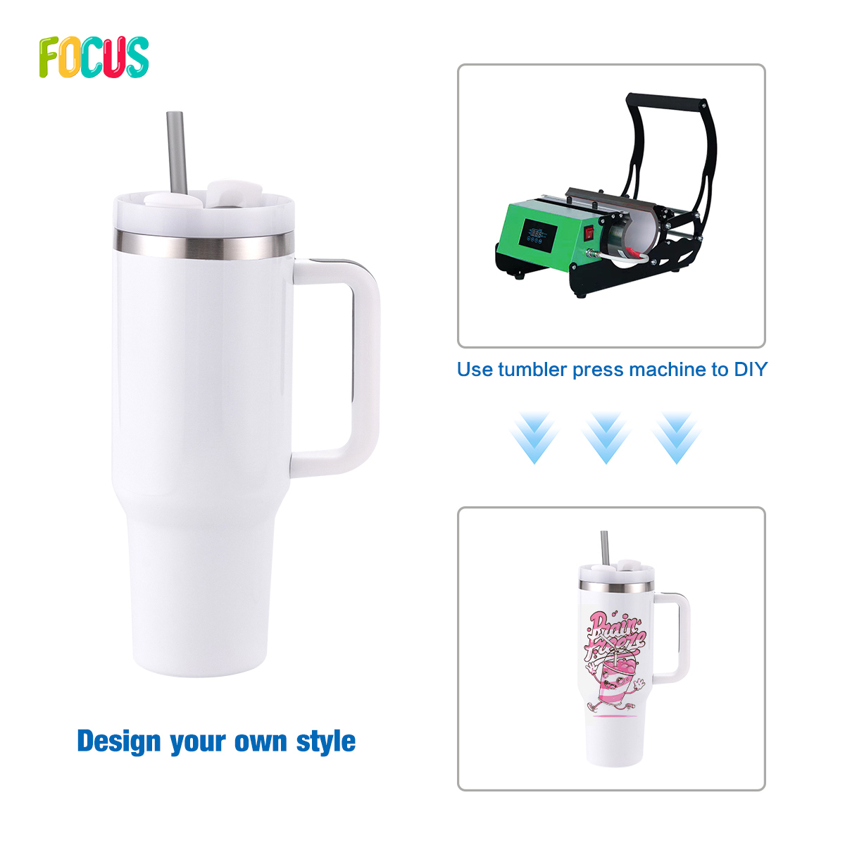 USA Warehouse Wholesale Tumbler Blanks 40oz White Sublimation Tumbler