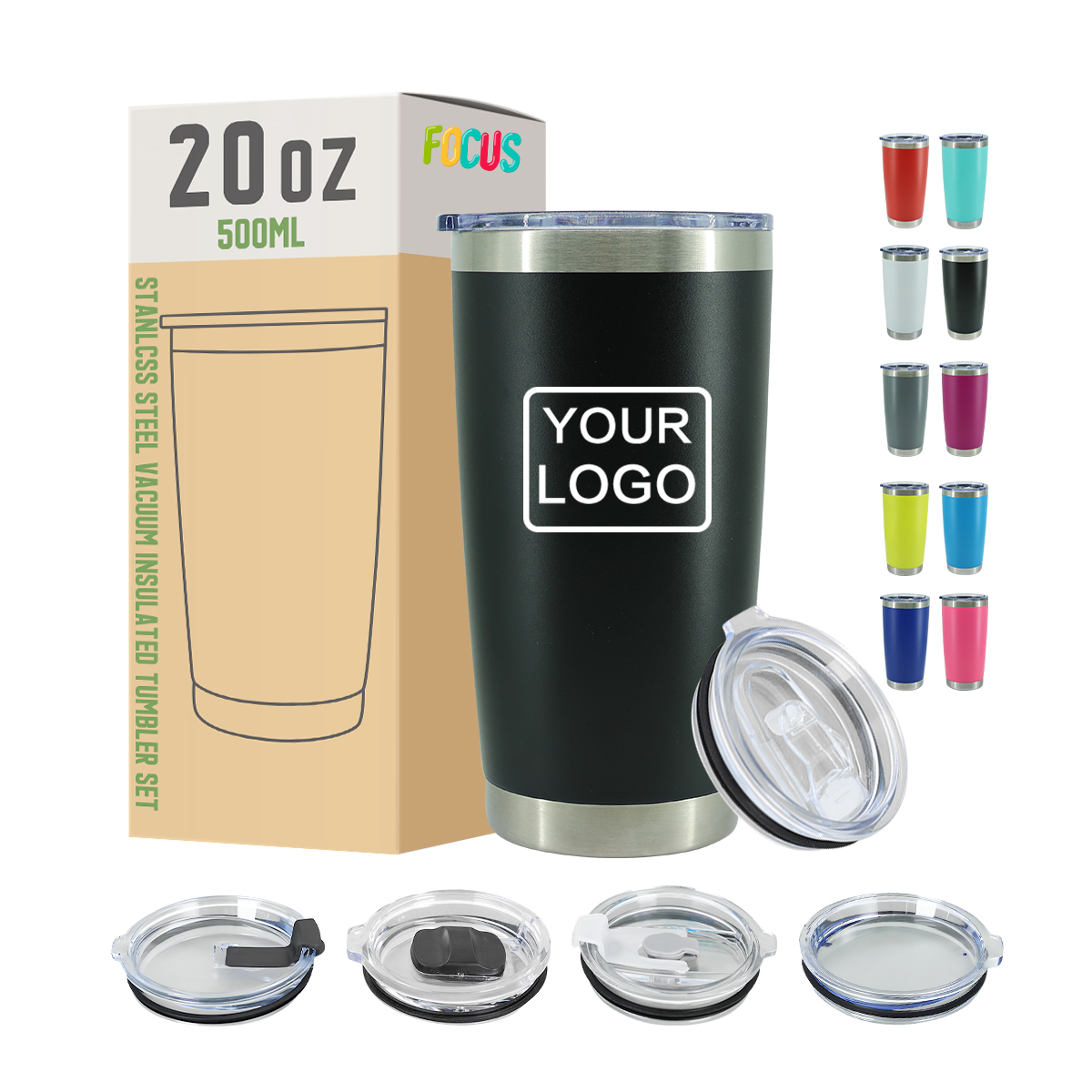 20oz Custom Tumbler with Logo UV Print  Wholesale Tumbler Factory