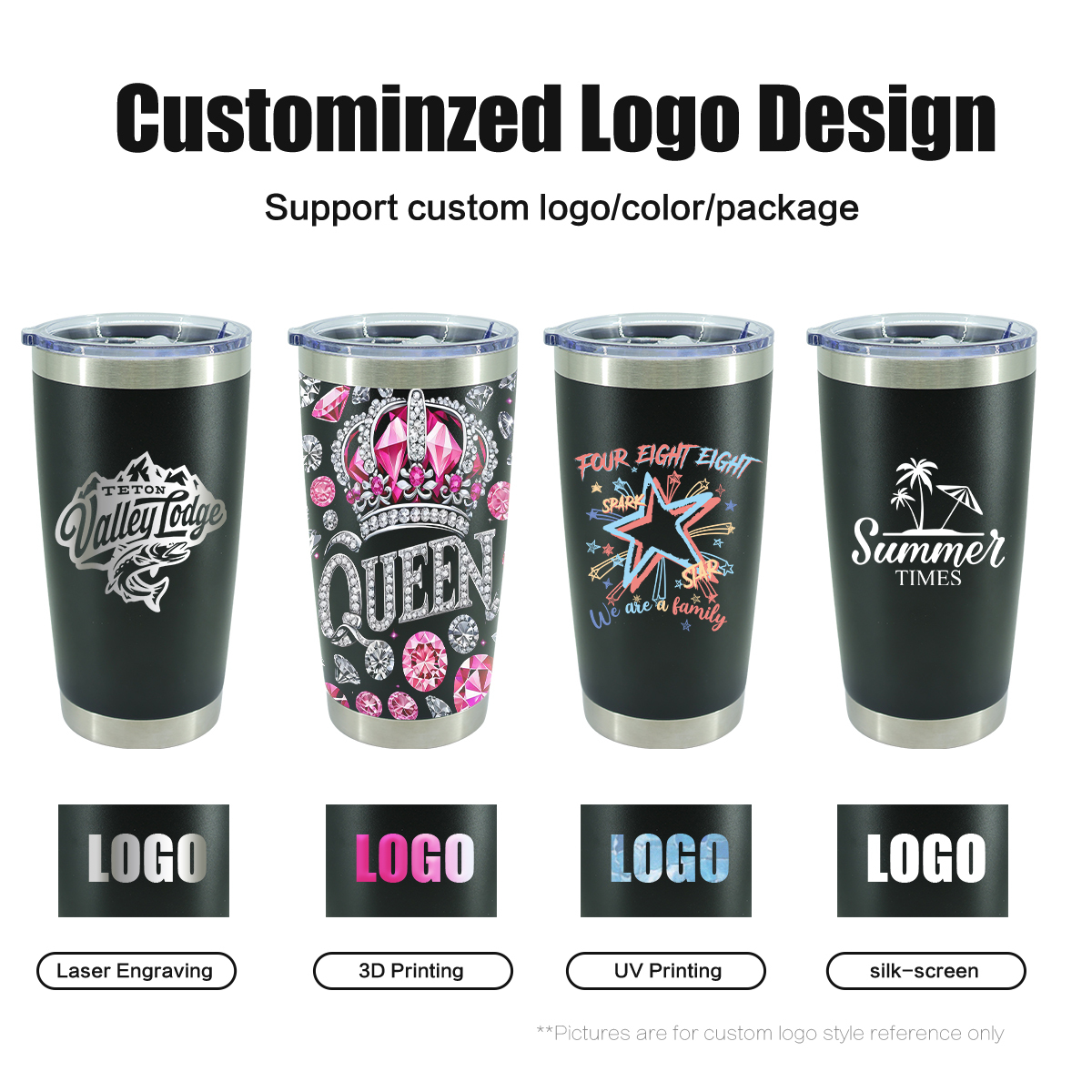 20oz Custom Tumbler with Logo UV Print  Wholesale Tumbler Factory