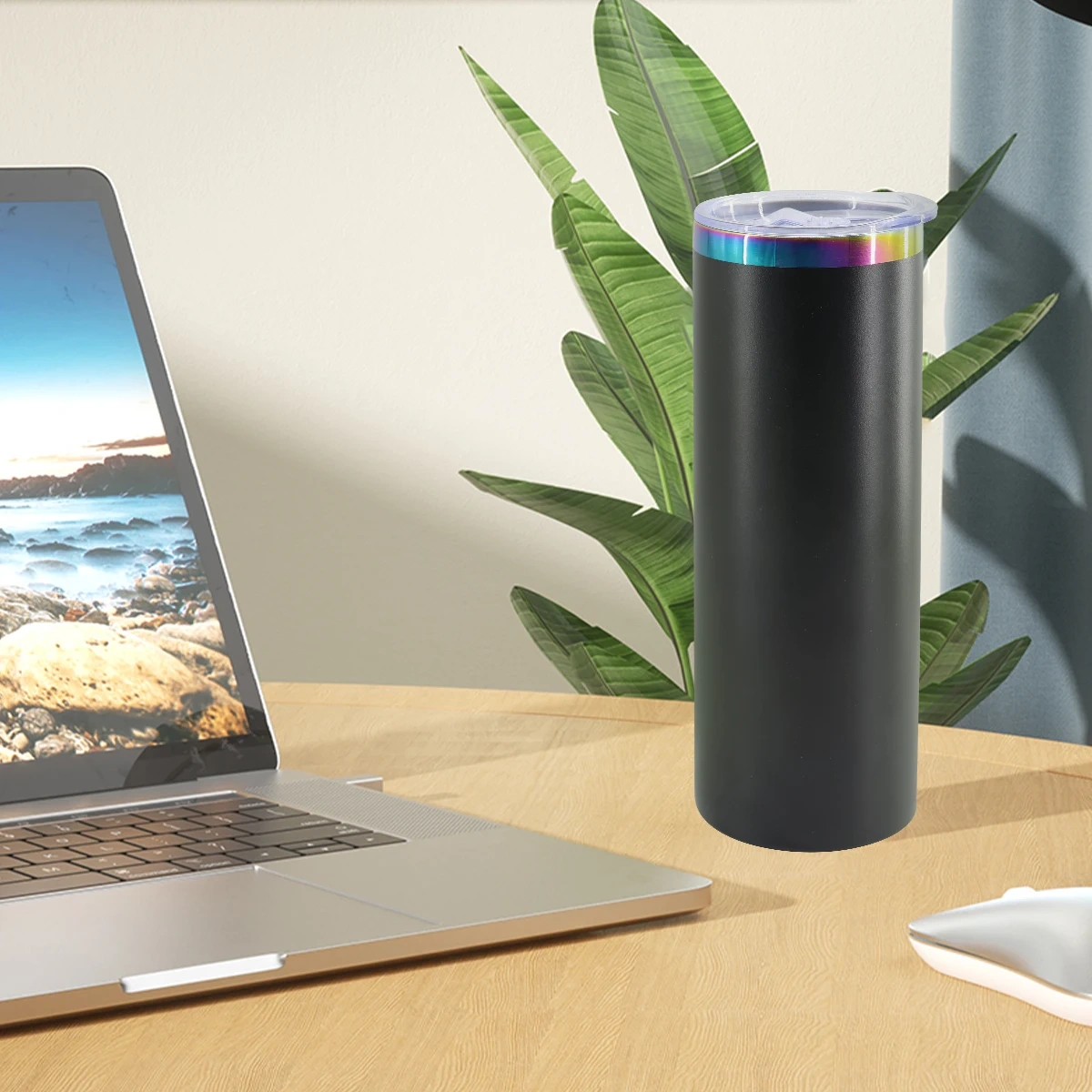 20oz Straight Custom Tumbler Cups Rainbow Plated Wholesale Tumbler Factory