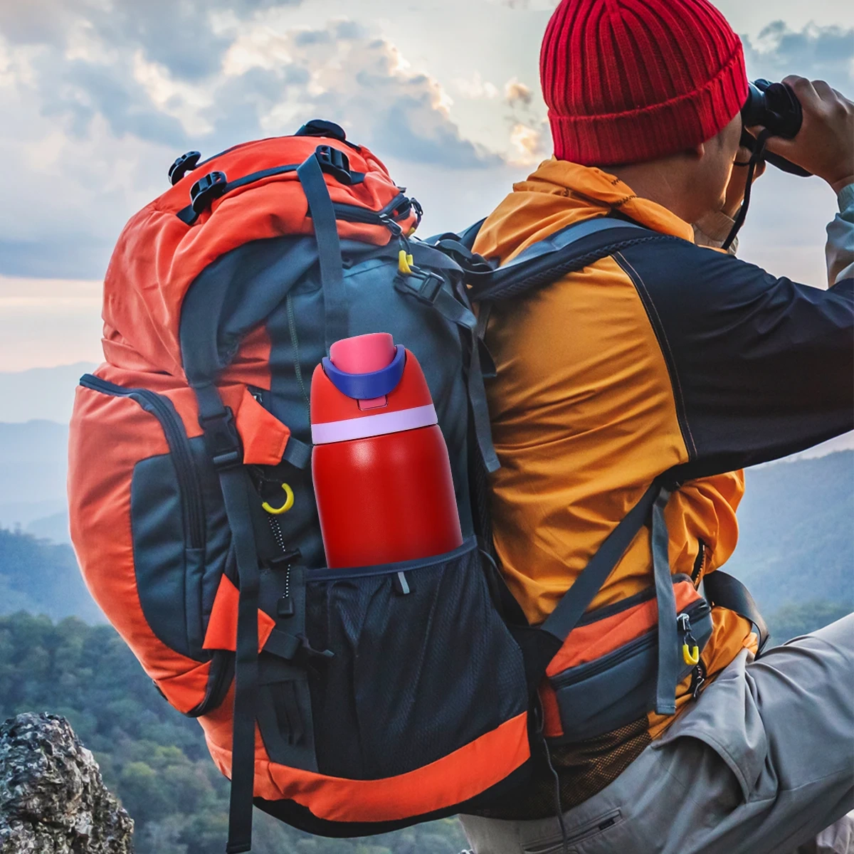 Custom Drink Tumblers 16oz 19oz 24oz 32oz Sport Water Bottles With Handle Ring