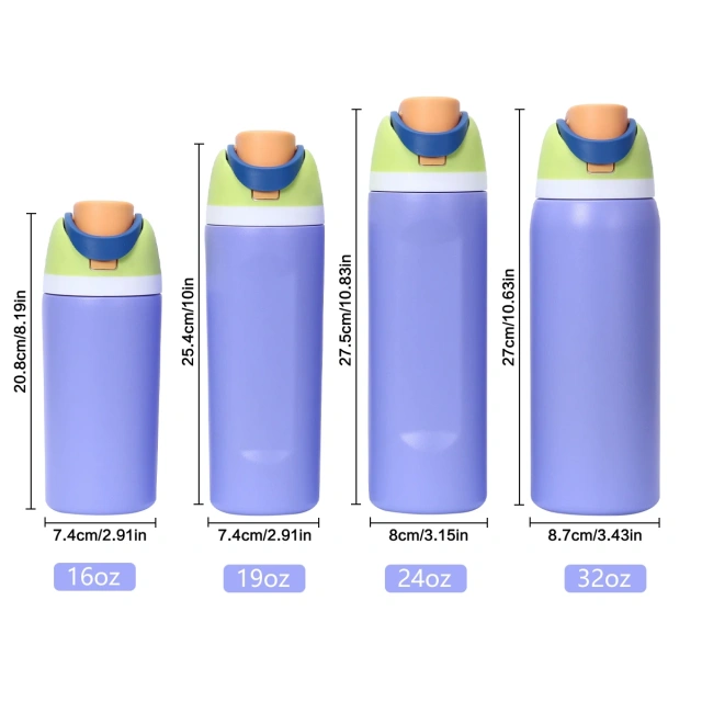 Custom Drink Tumblers Owala 16oz 19oz 24oz 32oz Sport Water Bottles With Handle Ring