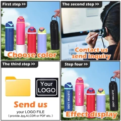 Custom Drink Tumblers Owala 16oz 19oz 24oz 32oz Sport Water Bottles With Handle Ring