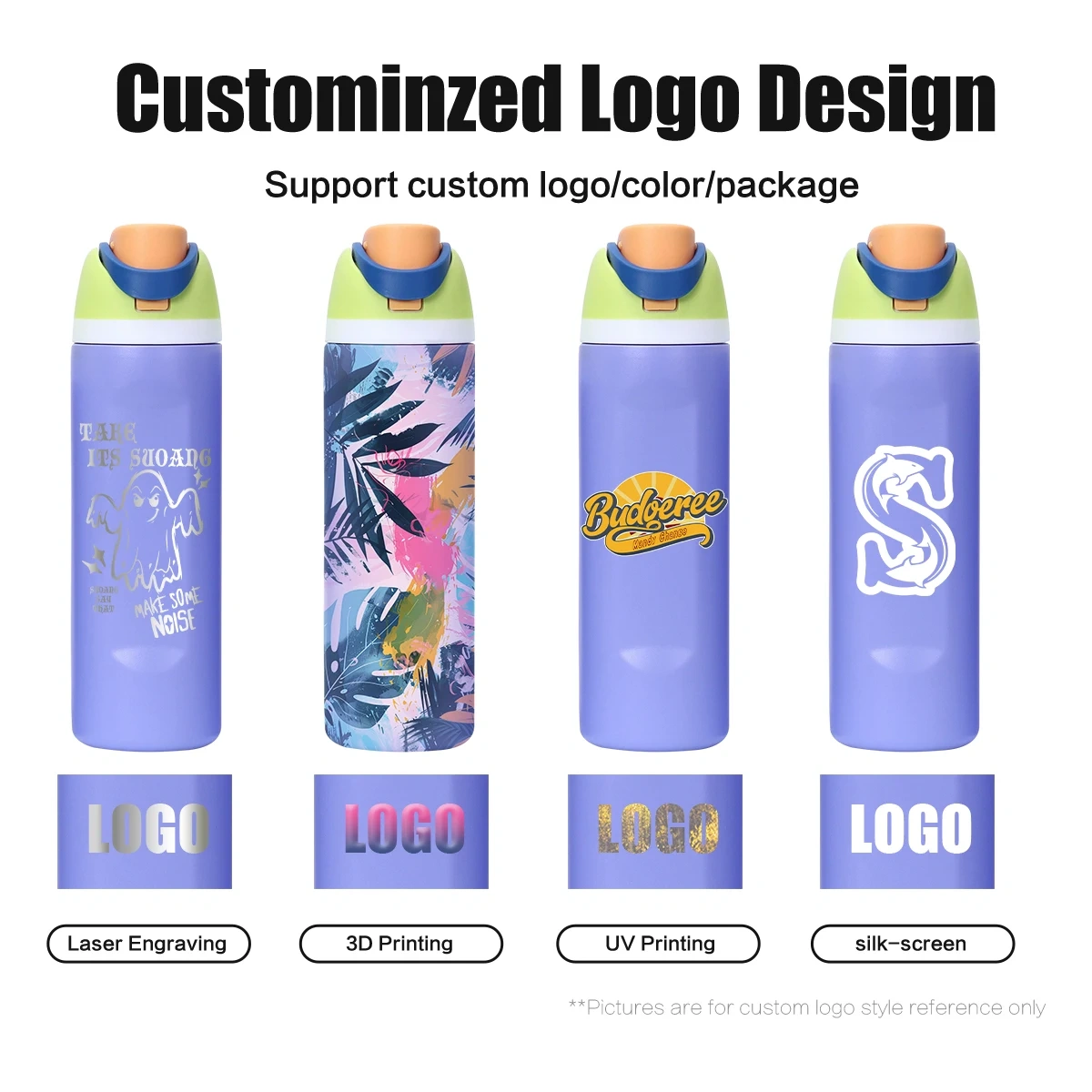 Custom Drink Tumblers 16oz 19oz 24oz 32oz Sport Water Bottles With Handle Ring