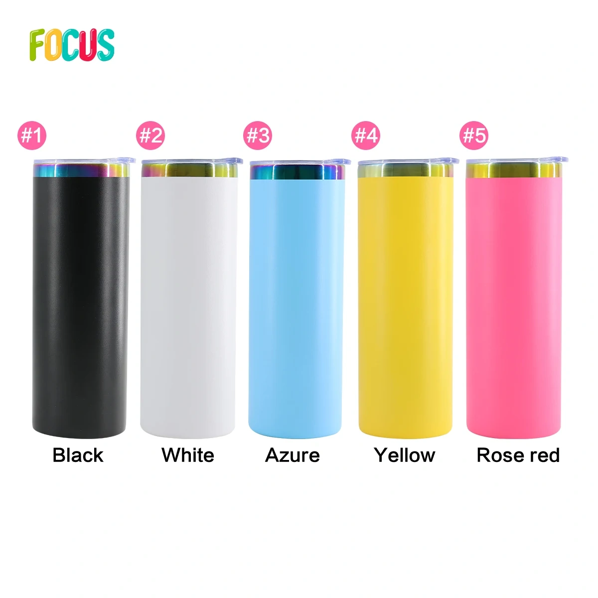 20oz Straight Custom Tumbler Cups Rainbow Plated Wholesale Tumbler Factory