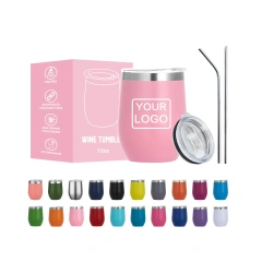 12oz Custom Tumbler Cups Wine Beer Mug Pink Egg Shape Mugs