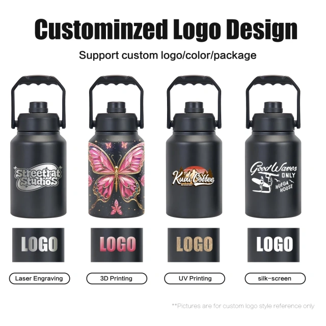 Extra Large 128oz Custom Water Bottles for Outdoor Camping 4L