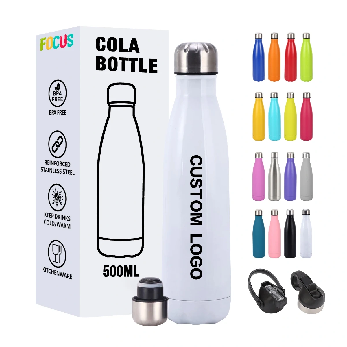 Drinkware Wholesale Supplier 500ml Custom Water Bottles Cola Mug