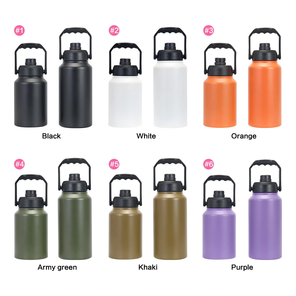 Extra Large 128oz Custom Water Bottles for Outdoor Camping 4L