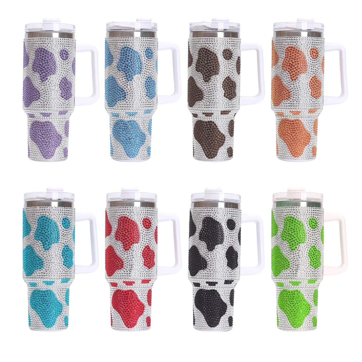 Custom Coffee Tumbler 40 oz Bling Purple Crystal Rhinestone Tumbler