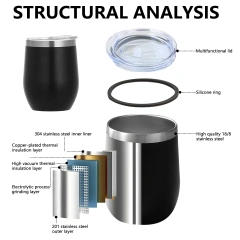 12oz Custom Tumbler Cups Wine Beer Mug Pink Egg Shape Mugs