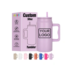 Custom Water Bottles 50oz Purple Stainless Steel Insulated Tumbler