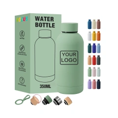 Custom Drink Tumblers 350ml Mint Green Frosted Rubber Water Bottles