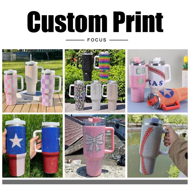 40 oz Bling Red Crystal Rhinestone Tumbler Wholesale Tumbler Factory