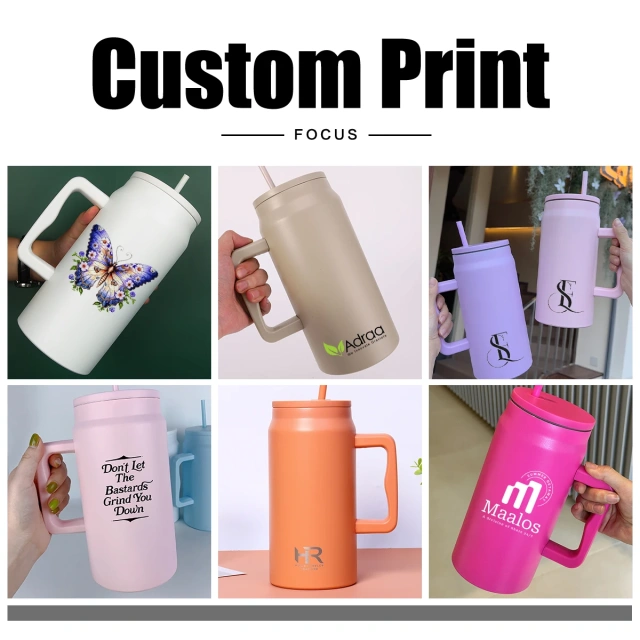 Custom Water Bottles 50oz Purple Stainless Steel Insulated Tumbler