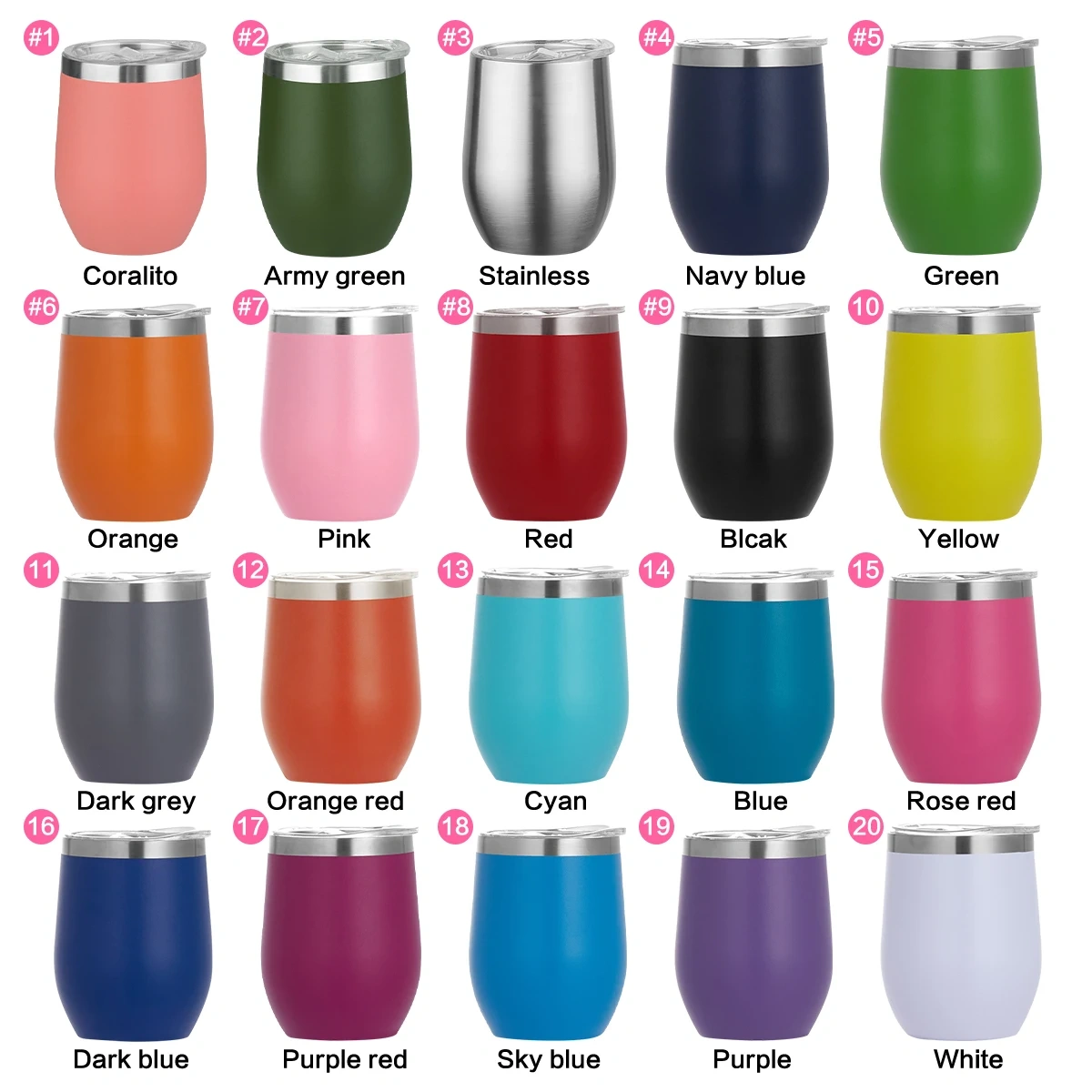 12oz Custom Tumbler Cups Wine Beer Mug Pink Egg Shape Mugs