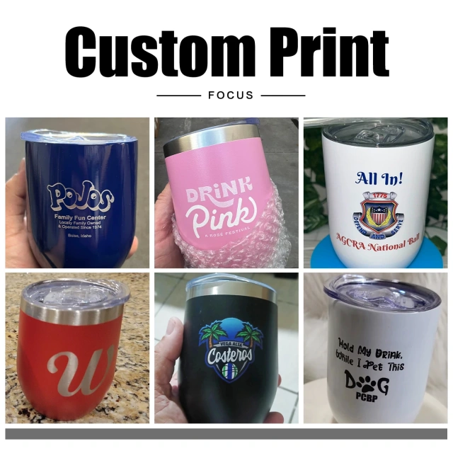 Custom Coffee Tumbler 12oz Blue Wine Egg Coffee Mug with Lid and Straw