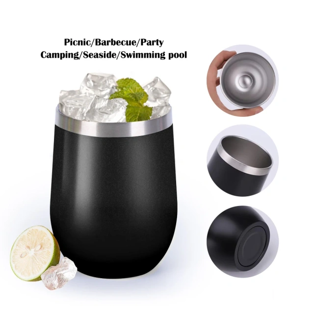 12oz Custom Tumbler Cups Wine Beer Mug Pink Egg Shape Mugs