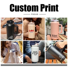 64oz Khaki Stainless Steel Insulated Tumbler with Straw and Lid