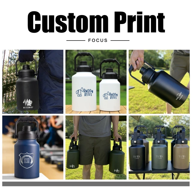 Extra Large 128oz Custom Water Bottles for Outdoor Camping 4L