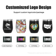 12oz Custom Tumbler Cups Wine Beer Mug Pink Egg Shape Mugs