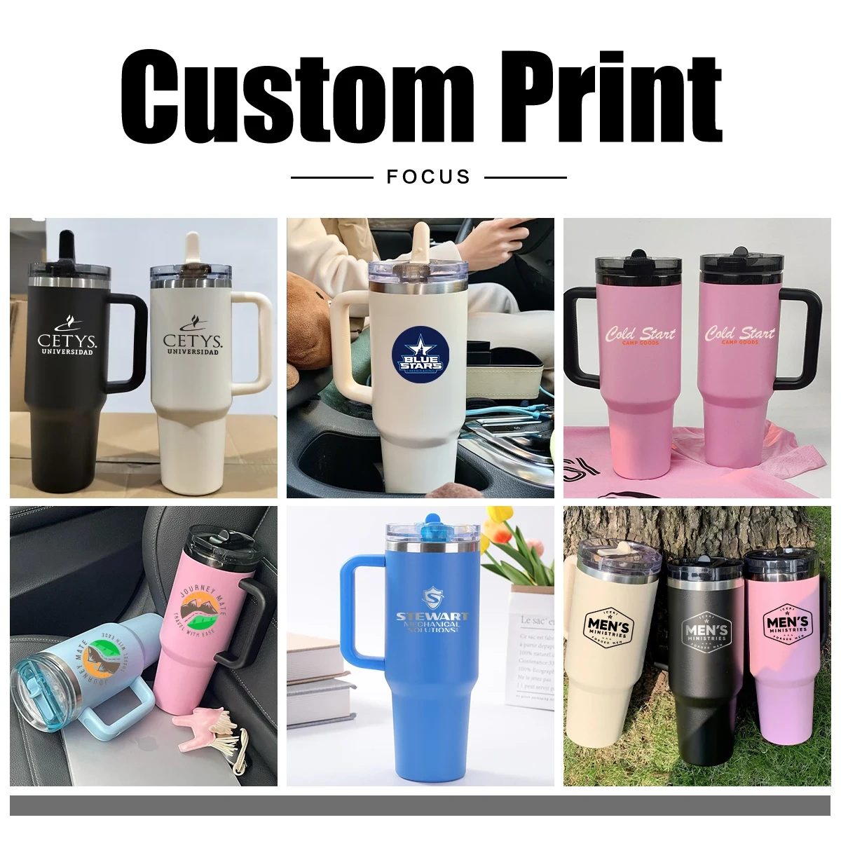 Custom Tumbler with Logo 40oz Rose Red Flip Lid Leak Proof Tumbler