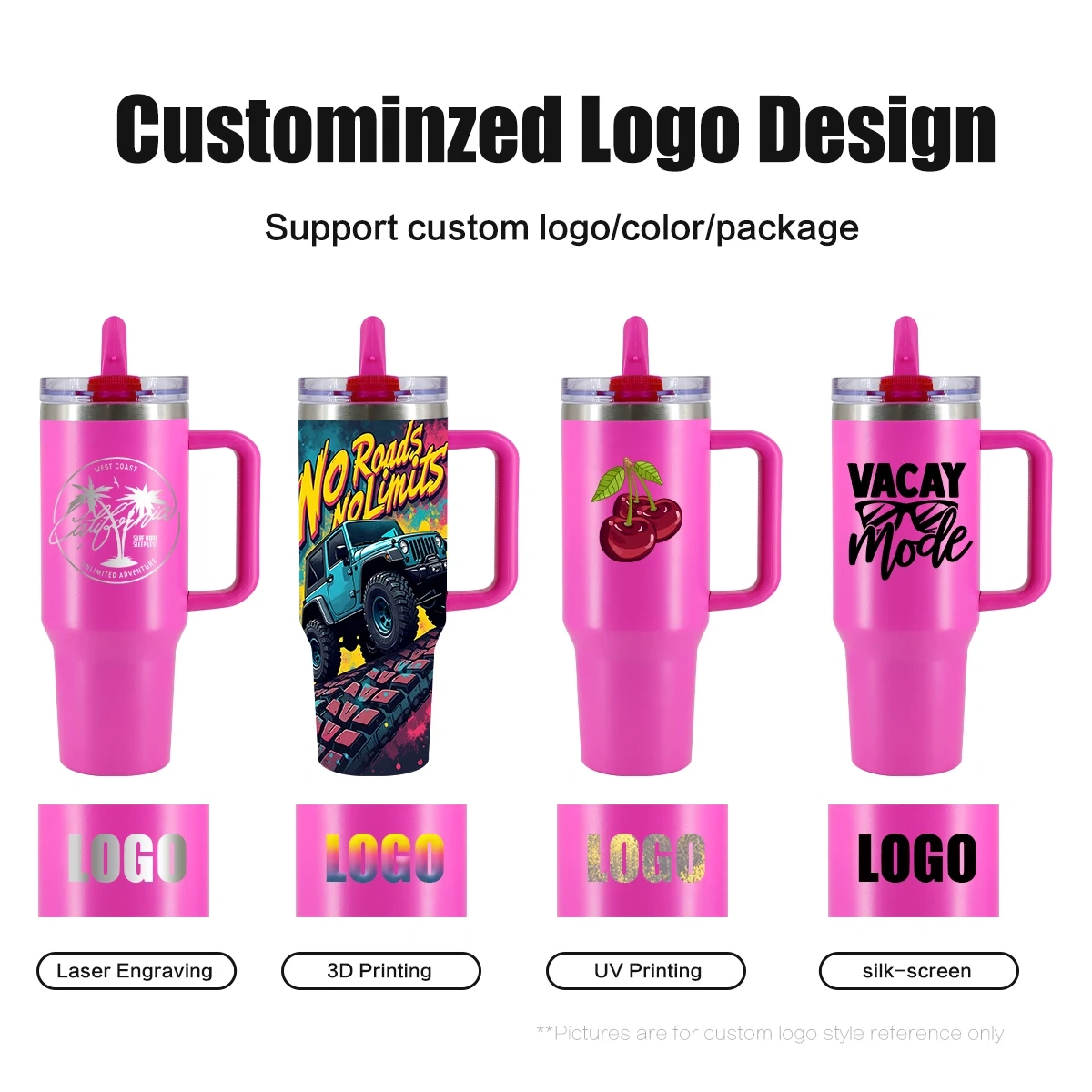 Custom for Stanleyyem Cup Off-white 40oz With Handle Travel Mug Tumbler