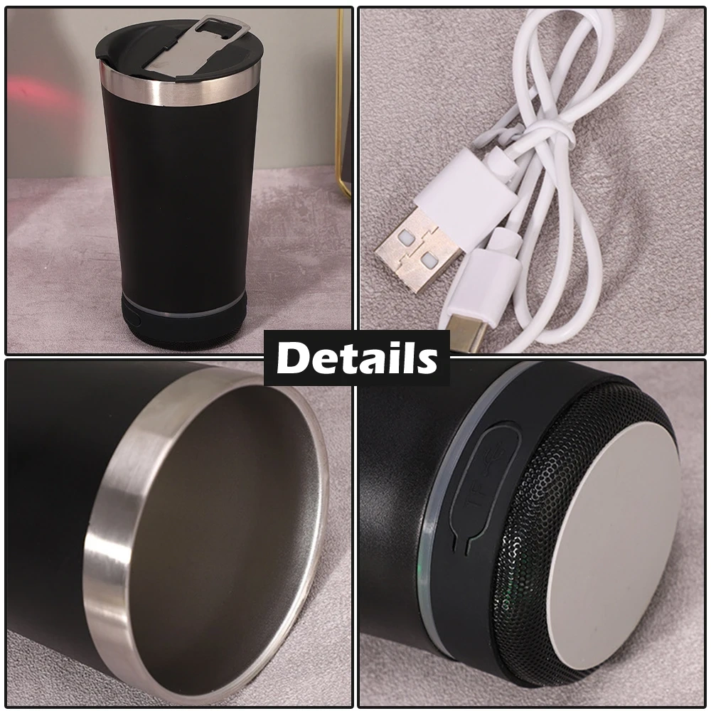 Custom Tumbler Cups 16oz Orange Music Speaker Tumbler with Beer Opener