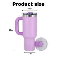 Custom Coffee Cups Powder Coated Pink 40oz Tumbler Stainless Steel Leak Proof 2 Drinks Cap Camp Water Bottles Insulated Tumbler