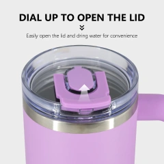 Custom Coffee Cups Powder Coated Pink 40oz Tumbler Stainless Steel Leak Proof 2 Drinks Cap Camp Water Bottles Insulated Tumbler