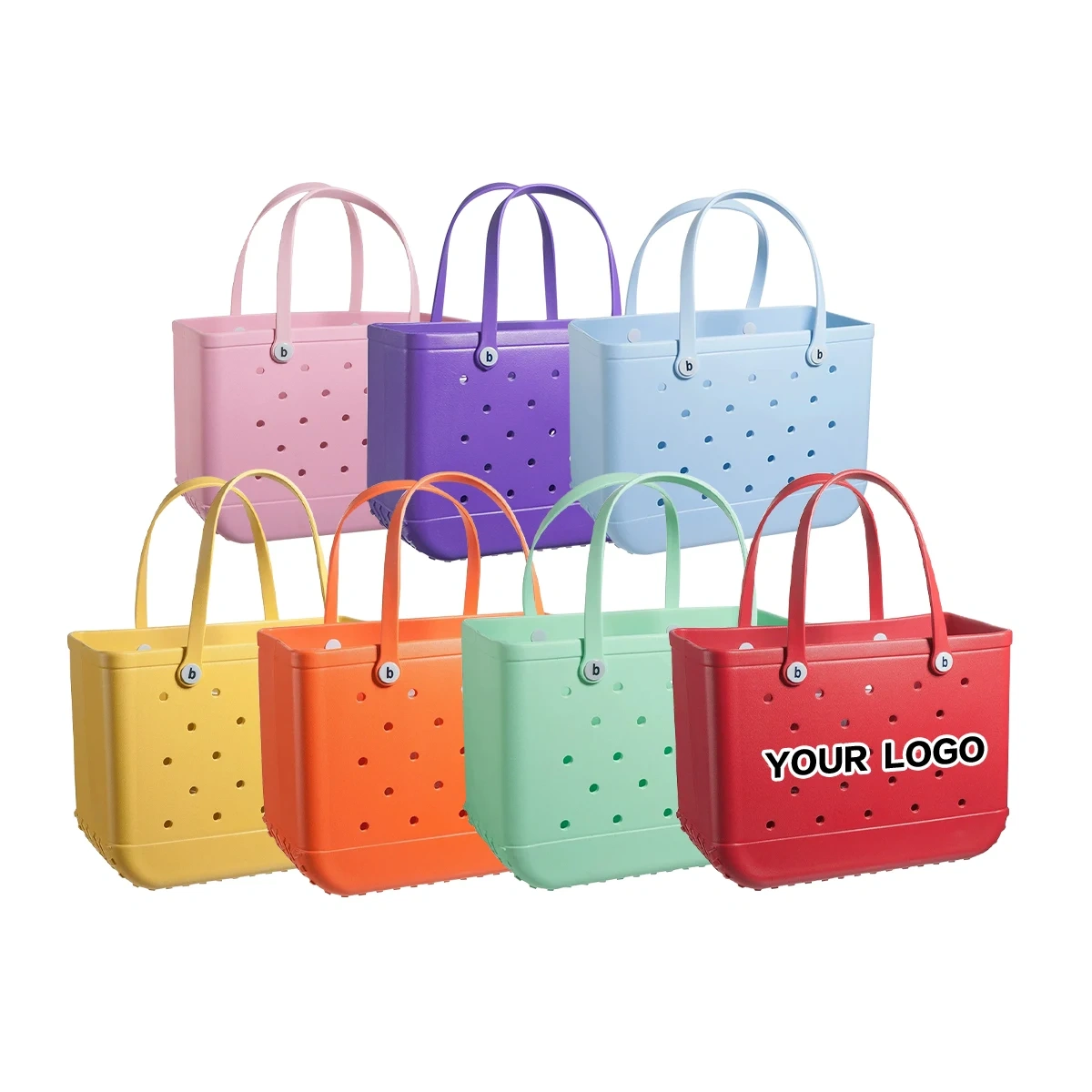 Customized EVA Beach Bag for Women Large Capacity Summer Family Travel Bog Bag with Strap Washable Decoration Charms Tote Bag